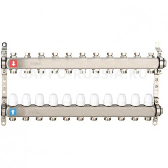Коллектор регулируемый с запорными клапанами GAPPO G428.11 11-вых.x1"x3/4" Коллектор регулируемый с запорными клапанами GAPPO G428.11 11-вых.x1"x3/4"