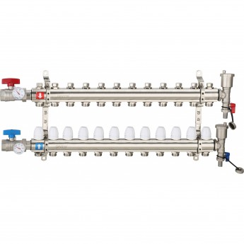 Коллектор регулируемый с запорными клапанами GAPPO G425.12 12-вых.x1"x3/4" Коллектор регулируемый с запорными клапанами GAPPO G425.12 12-вых.x1"x3/4"
