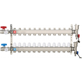 Коллектор регулируемый с запорными клапанами GAPPO G426.12 12-вых.x1"x3/4" Коллектор регулируемый с запорными клапанами GAPPO G426.12 12-вых.x1"x3/4"