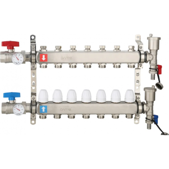 Коллектор регулируемый с запорными клапанами GAPPO G426.7 7-вых.x1"x3/4" Коллектор регулируемый с запорными клапанами GAPPO G426.7 7-вых.x1"x3/4"