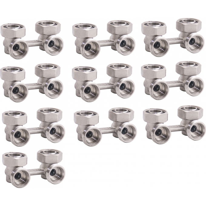 Узел нижнего подключения радиатора GAPPO 3/4"х3/4" для двухтрубной системы Н-образный, угловой G268.05